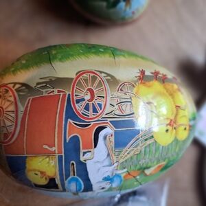 Decorative Easter Egg with Chickens and Carriage